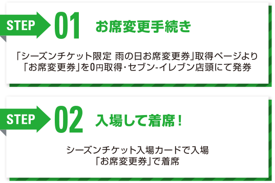屋根のないお席を購入しても大丈夫! お席が変更できる！